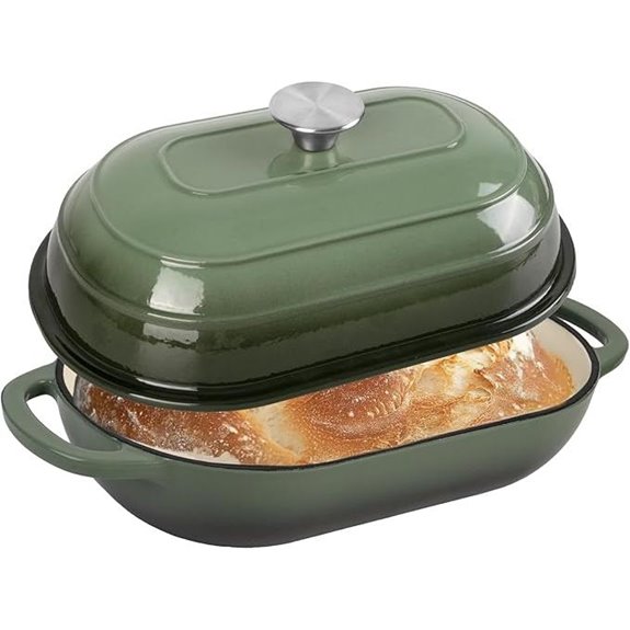 Premium Enameled Cast Iron Dutch Oven 5QT Oval