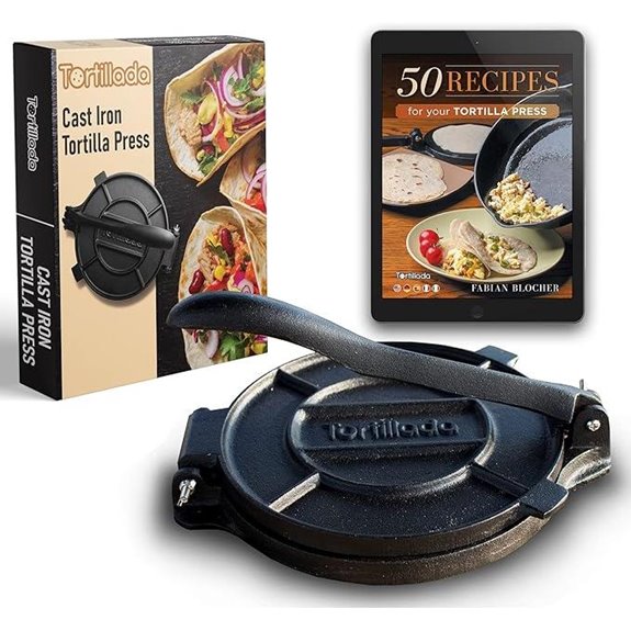 Tortillada – Premium Tortilla Press Cast Iron with Recipes E-Book (12 Inch)