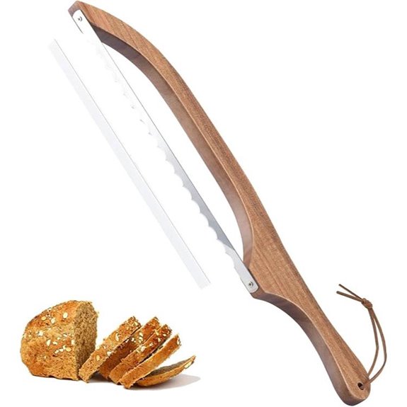 Premium Stainless Steel Bread Knife with Wooden Cover