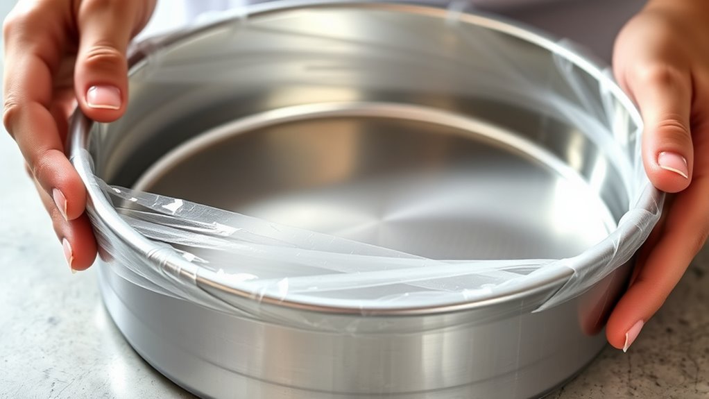 prepare pan with proper wrap