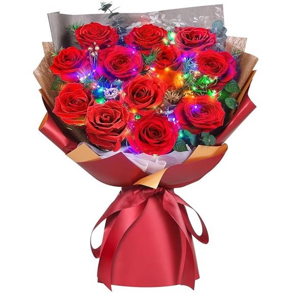 ADDWel 12 Preserved Red Roses Bouquet for Her