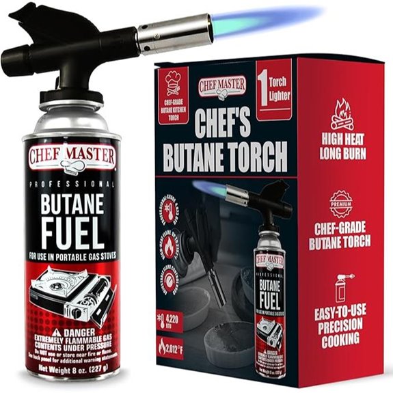 Chef's Refillable Butane Kitchen Torch with Adjustable Flame