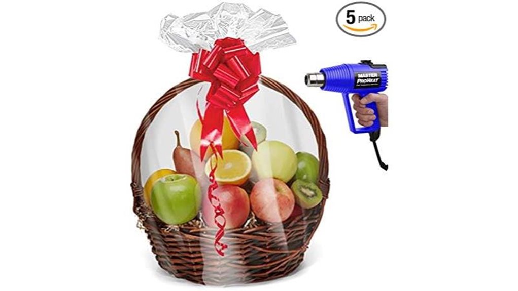 purple shrink wrap basket bags