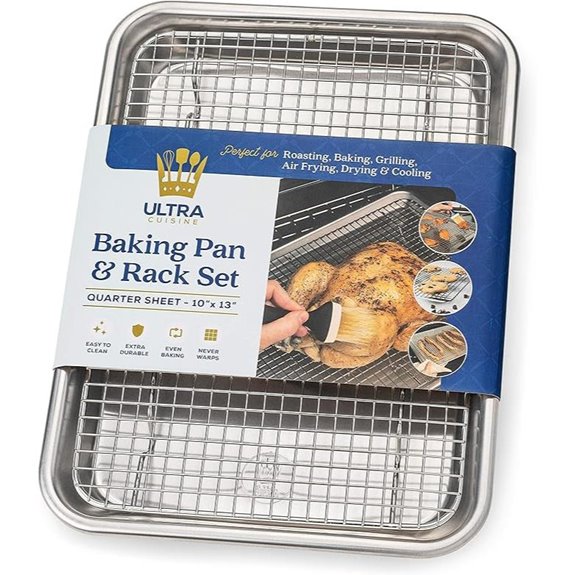Ultra Cuisine Quarter Sheet Pan with Wire Rack Set