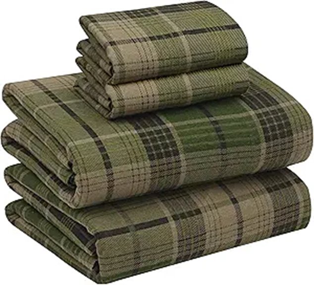 RUVANTI Queen Cotton Flannel Sheets Set (4 Piece)