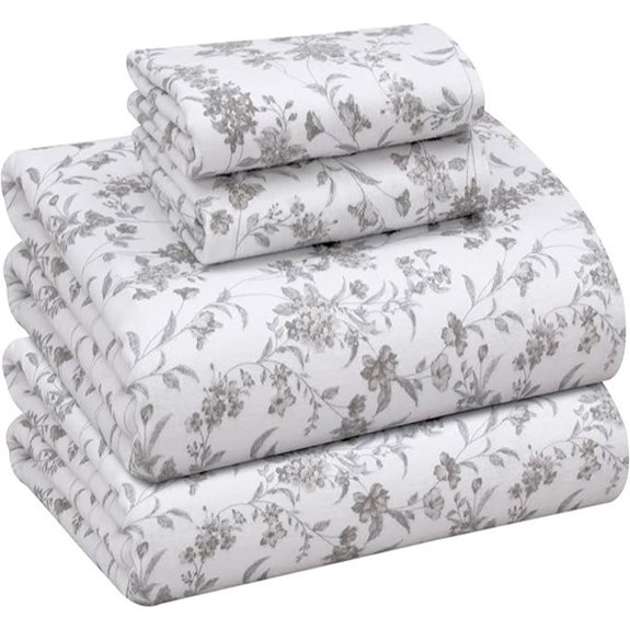 RUVANTI Queen Flannel Sheets 4-Piece 100% Cotton