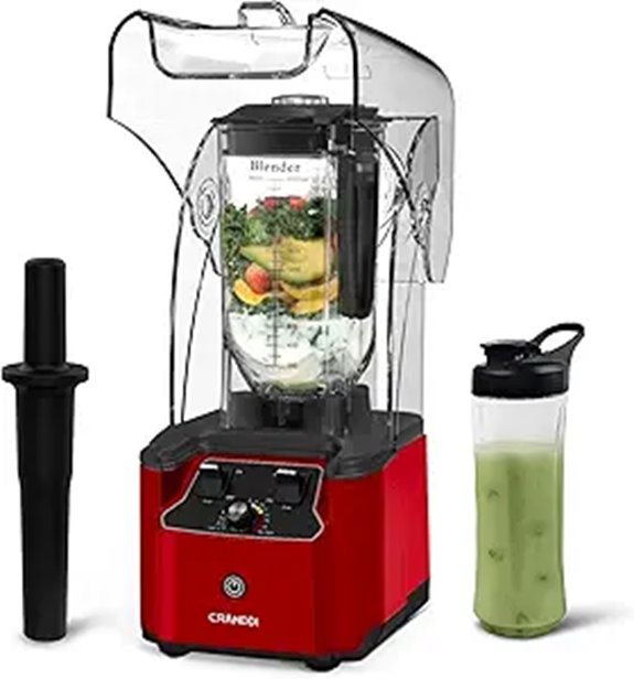CRANDDI Commercial Blender with Soundproof Shield