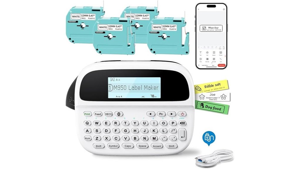 rechargeable label maker with tapes