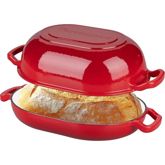 Enameled Cast Iron Sourdough Bread Oven (7QT Red)