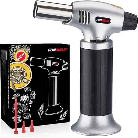 FunOwlet Refillable Butane Torch Lighter with Safety Lock