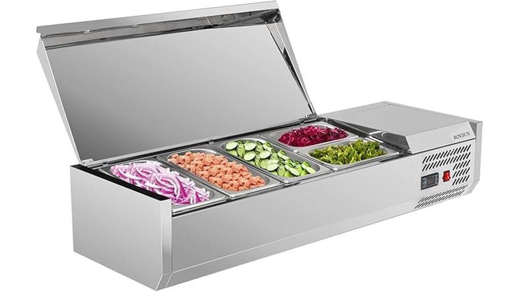 refrigerated salad sandwich table