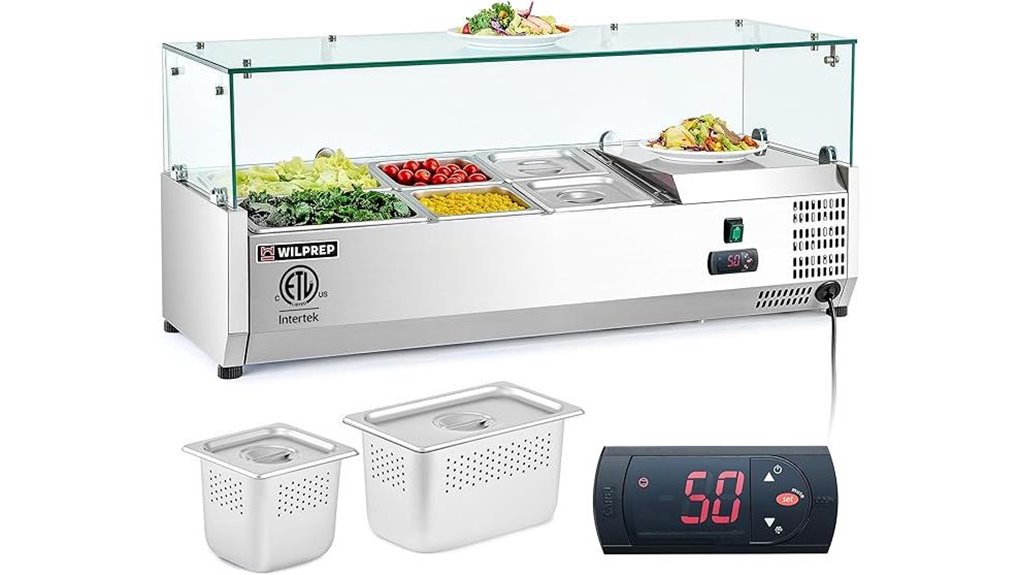 refrigerated sandwich prep table