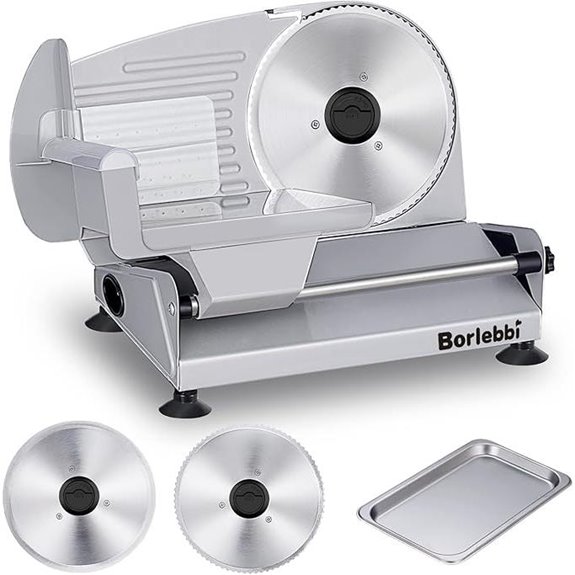 Electric Food Slicer with Removable Blades and Adjustable Thickness