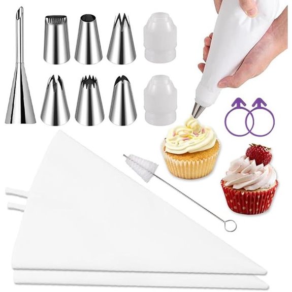 16-Inch Reusable Cotton Pastry Bags and Tips Set