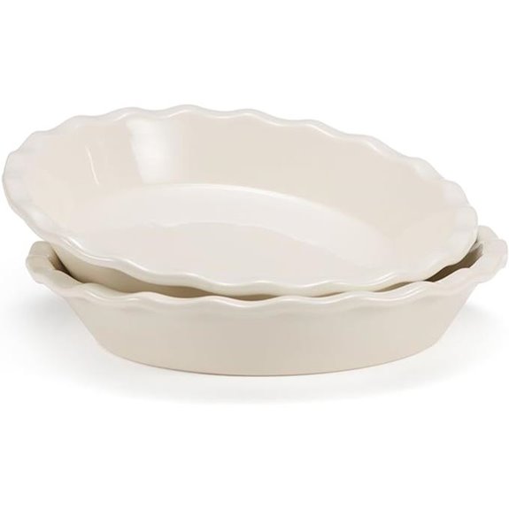 KooK 9-Inch Reusable Ceramic Pie Dish Set (2)