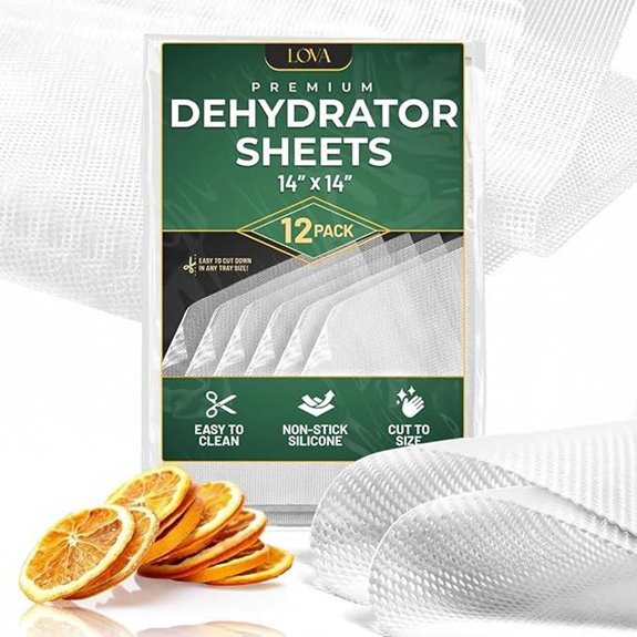 Silicone Dehydrator Sheets (12 Pack) for Jerky & Herbs