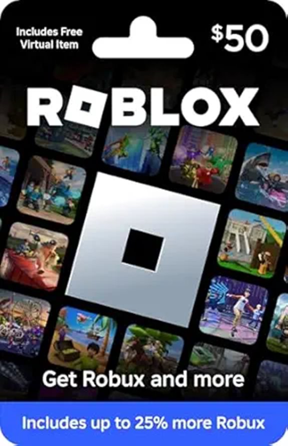 Roblox $50 Gift Card with Virtual Item Included