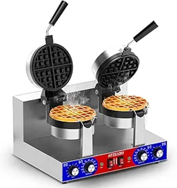 Rotating Commercial Belgian Waffle Maker with Timer