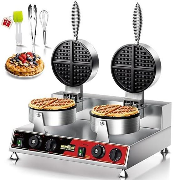 WantJoin Commercial Belgian Waffle Maker with Rotating Plate