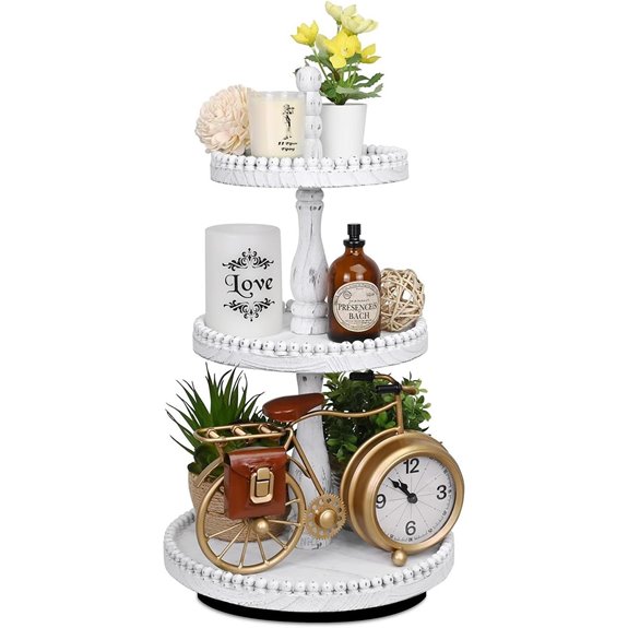 Ikee Design Rotating 3-Tier Wooden Display Stand