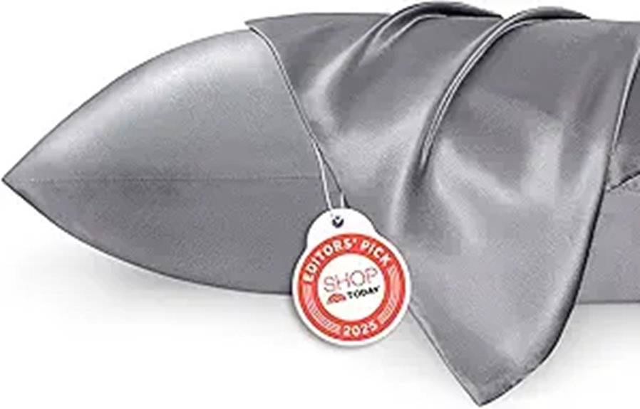 Bedsure Satin Pillowcases 2 Pack Queen Dark Grey