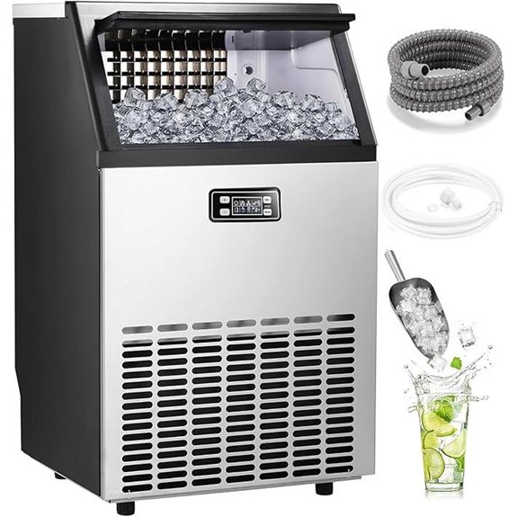 Commercial Ice Maker with Self-Cleaning & LED Display