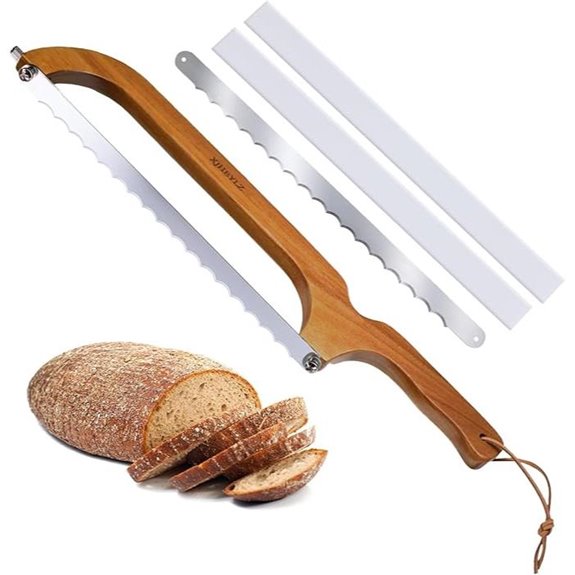 Sourdough Bread Knife 16 Serrated Wooden Cutter
