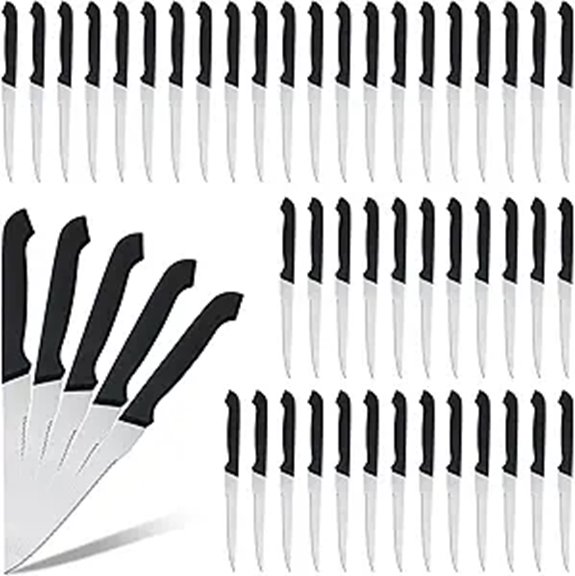 Therwen 50 Pcs 8.8-Inch Serrated Steak Knives Set