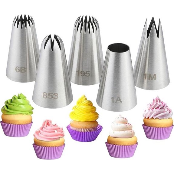 COKUMA 5PCS Stainless Steel Cake Decorating Tips