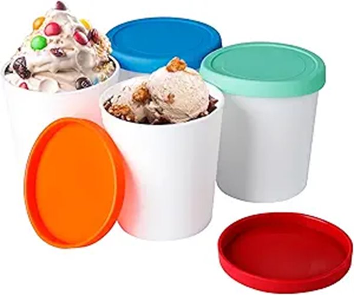 Reusable 4-Pack Ice Cream Storage Containers