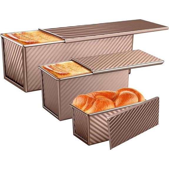 3 Pack Non-stick Bread Loaf Pans with Lids