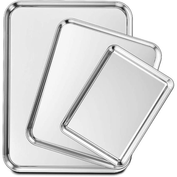 Wildone Baking Sheet Set of 3 Stainless Steel
