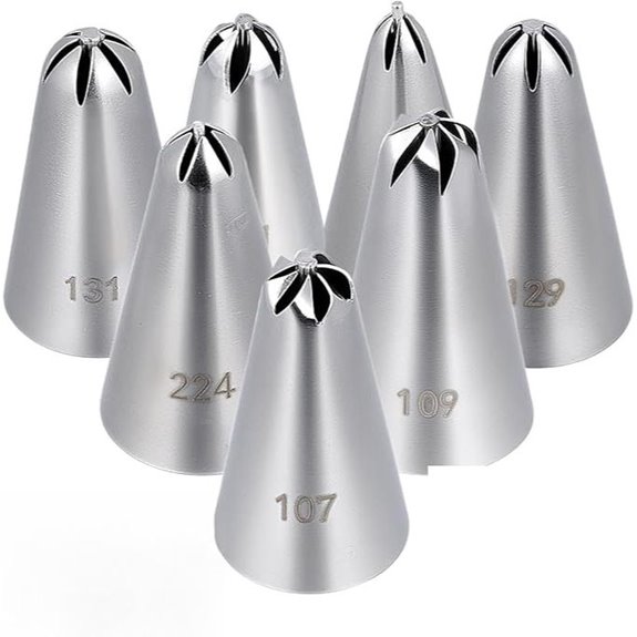 7-Piece Stainless Steel Piping Tips Set for Cake Decorating
