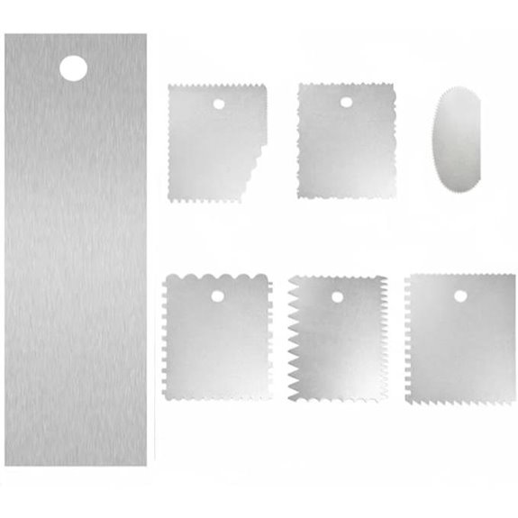 7-Piece Stainless Steel Cake Decorating Scraper Set
