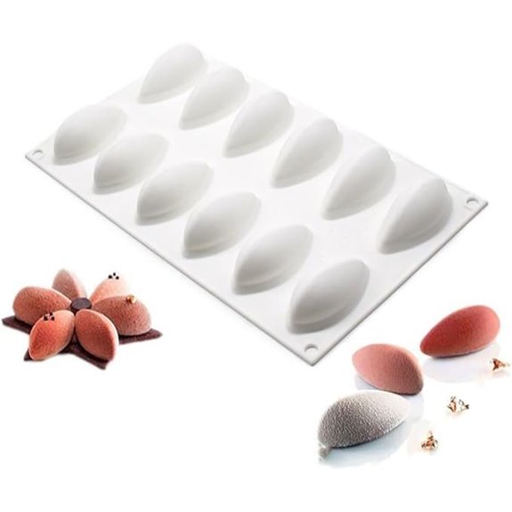 3D Quenelle Silicone Dessert Mold (12-Cavity)