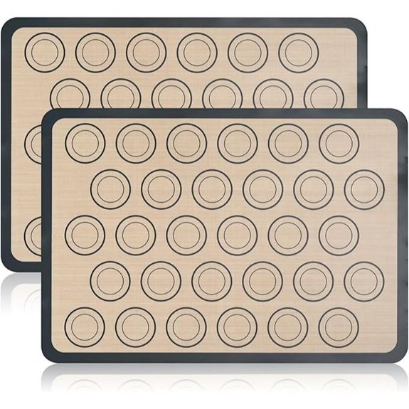 2-Pack Silicone Baking Mats for Cookies & Macarons