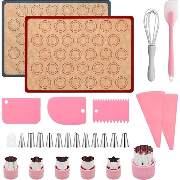 Macaron Silicone Baking Mat Kit (28pcs)