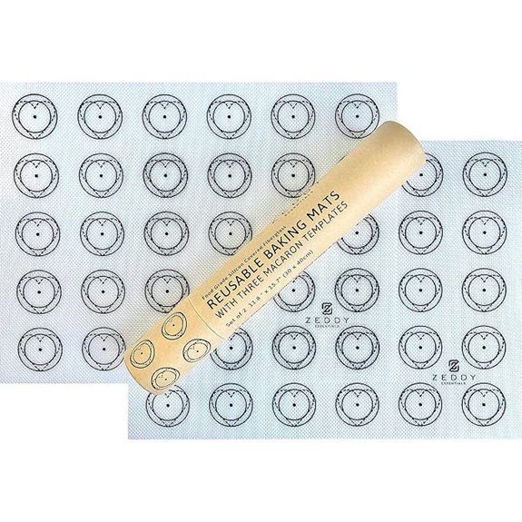 Silicone Macaron Baking Mat with Templates (2 Pack)