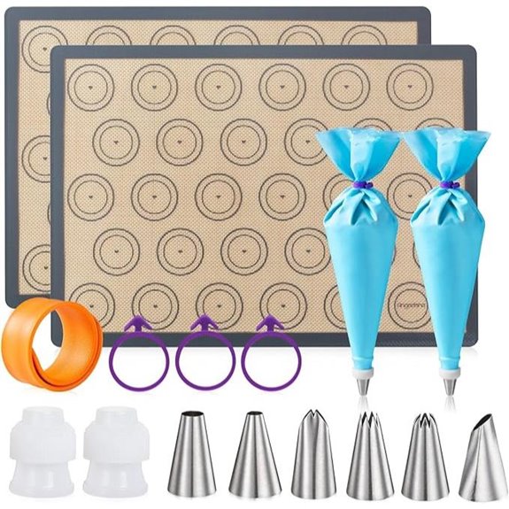 Angadona Silicone Macaron Baking Mat Set (16pcs)