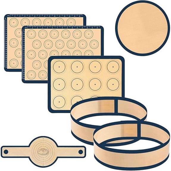 Macaron Silicone Baking Mat Set (7 Pieces)
