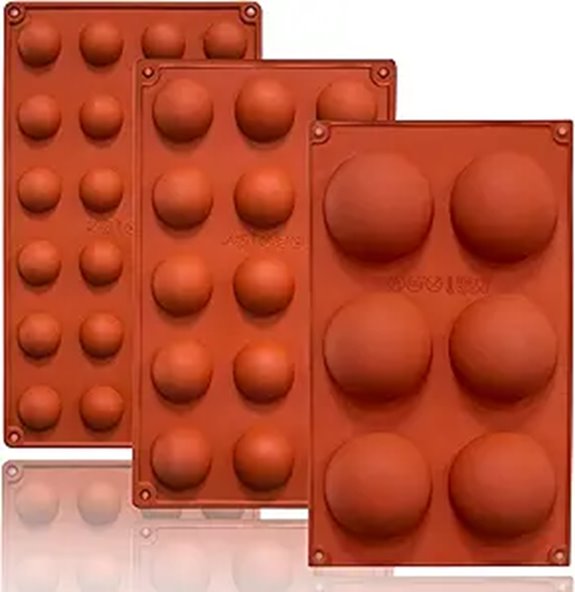 Semi Circular Silicone Molds 3-Pack Baking Set