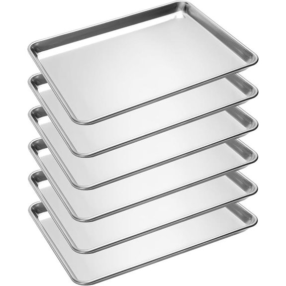 6 Pack Aluminum Baking Sheet Pans
