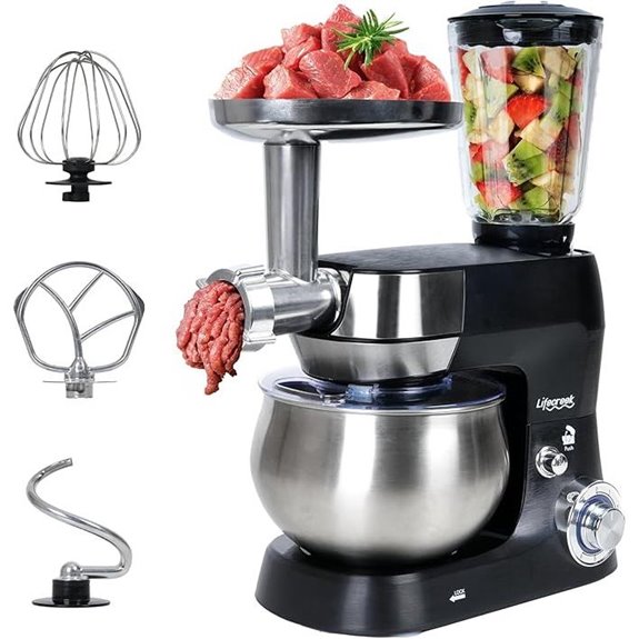 6-in-1 Electric Kitchen Stand Mixer with Accessories