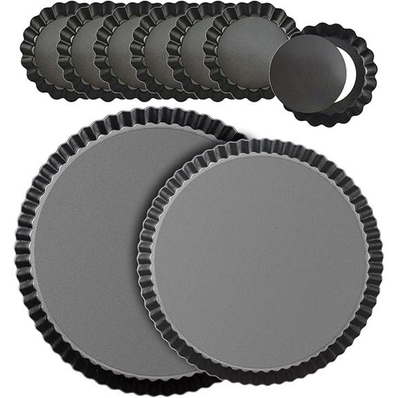 Tart Pan Set with 6 Mini Pans Non-Stick