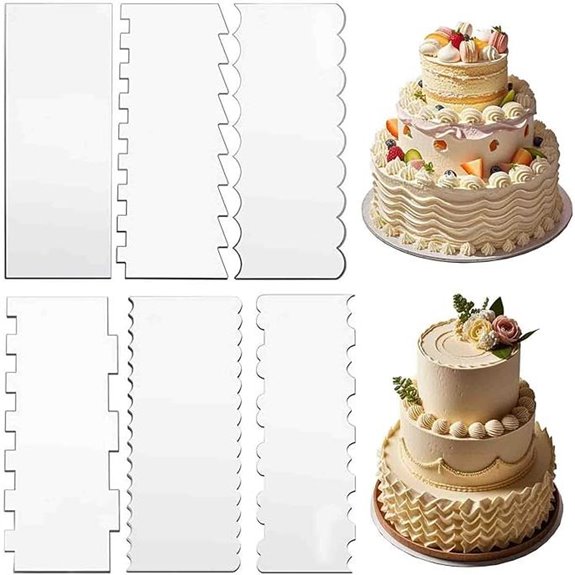 6-Piece Clear Acrylic Cake Decorating Scraper Set