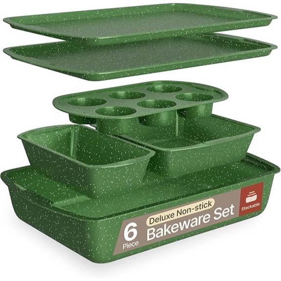Bakken Nonstick Green Marble Baking Pan Set (6)