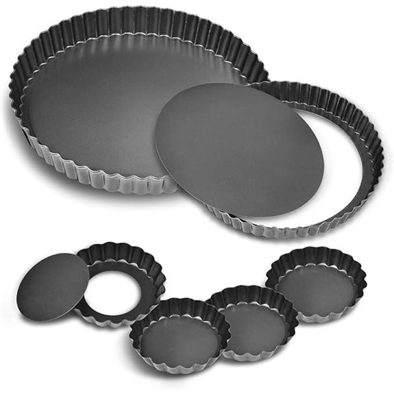TORASO 6-Piece Non-Stick Tart and Pie Pan Set