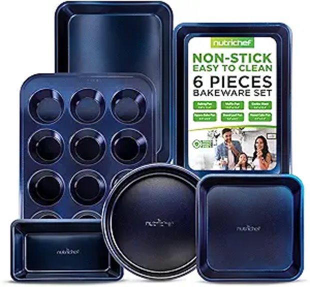 NutriChef 6-Piece Nonstick Baking Pan Set