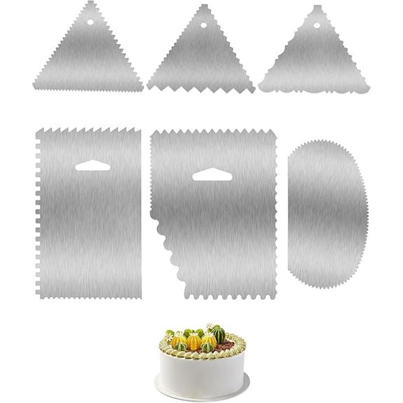 New 6pcs Cake Scraper 430 stainless Decorating Comb and Icing Smoother