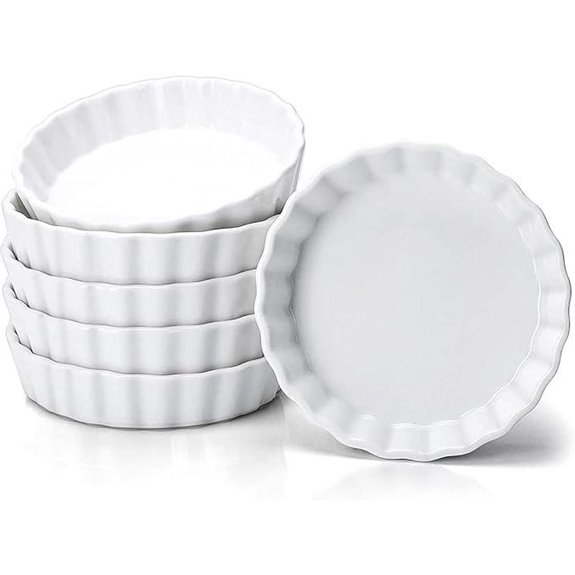Set of 6 Porcelain Creme Brulee Ramekins